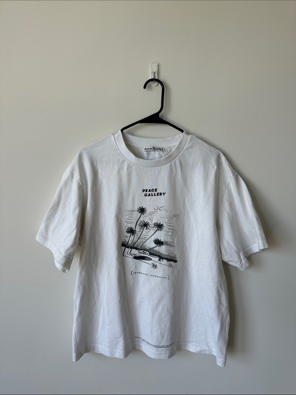 Acne White Graphic 'Peace Gallery' Palm Tee - Men